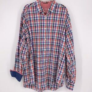 Bugatchi Uomo plaid dress shirt size large, classic fit